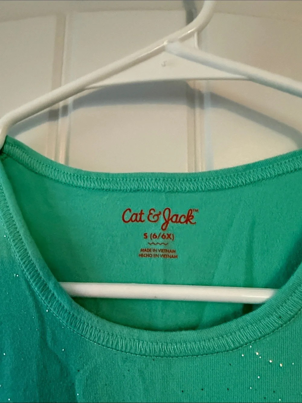 Gently worn Cat & Jack Teal Sparkle Girls' Tank Top w/ matching skort set